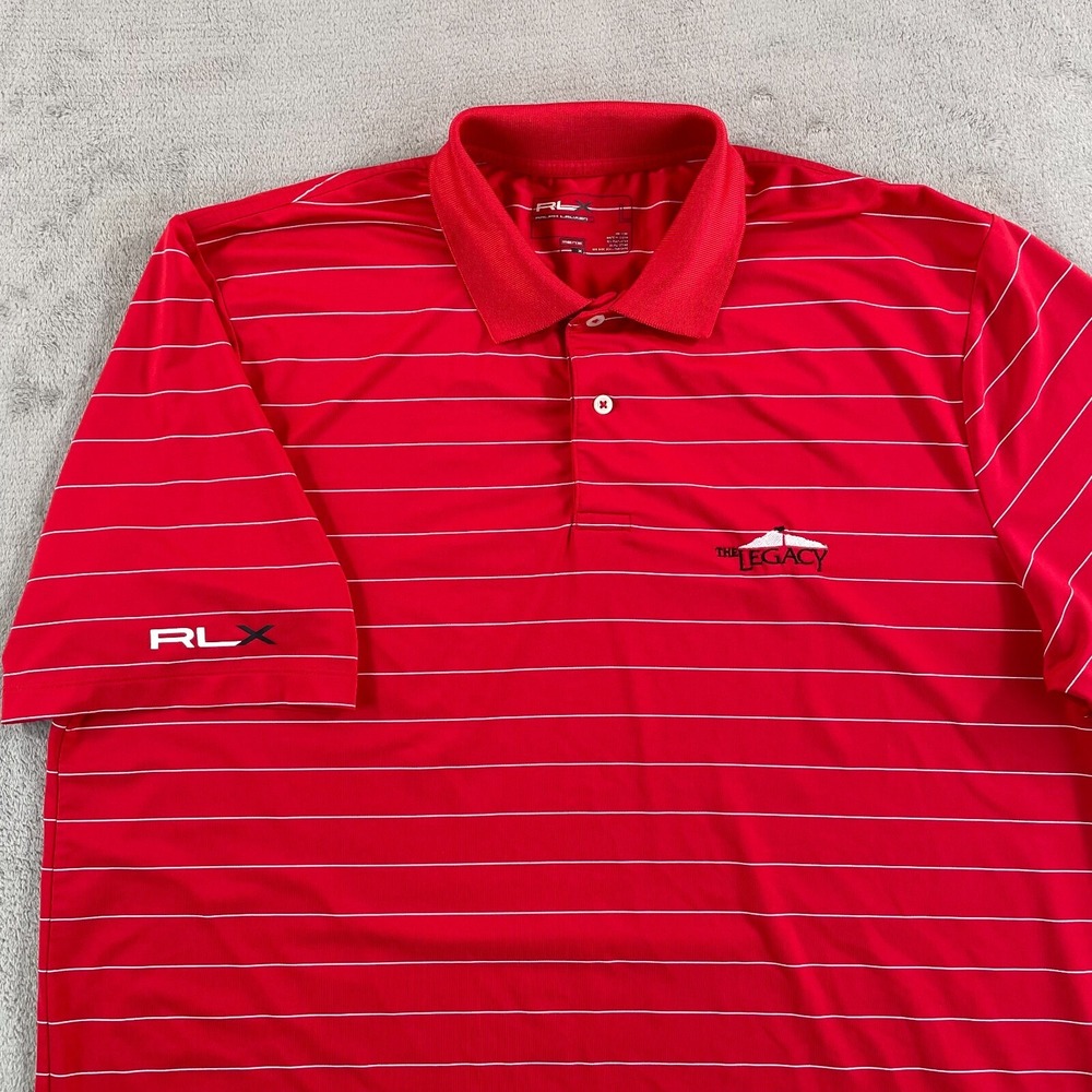 RLX‎ Ralph Lauren x The Legacy Golf Club Polo Shirt Men Large Red Performance SS